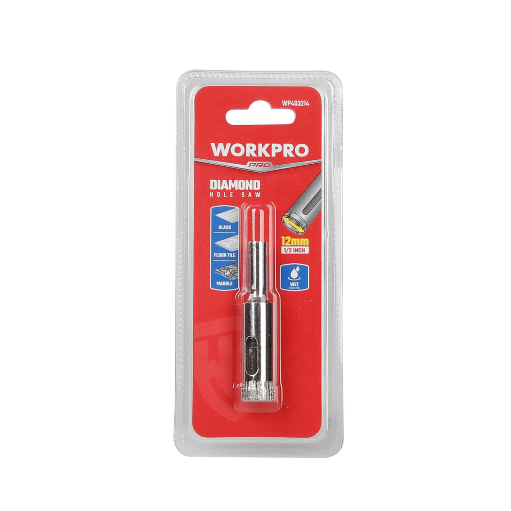 ΤΡΥΠΑΝΙ ΠΛΑΚΙΔΙΩΝ ΔΙΑΜΑΝΤΕ.  Φ12mm WP403214 WORKPRO (ΚΑΡΤΕΛΑ)