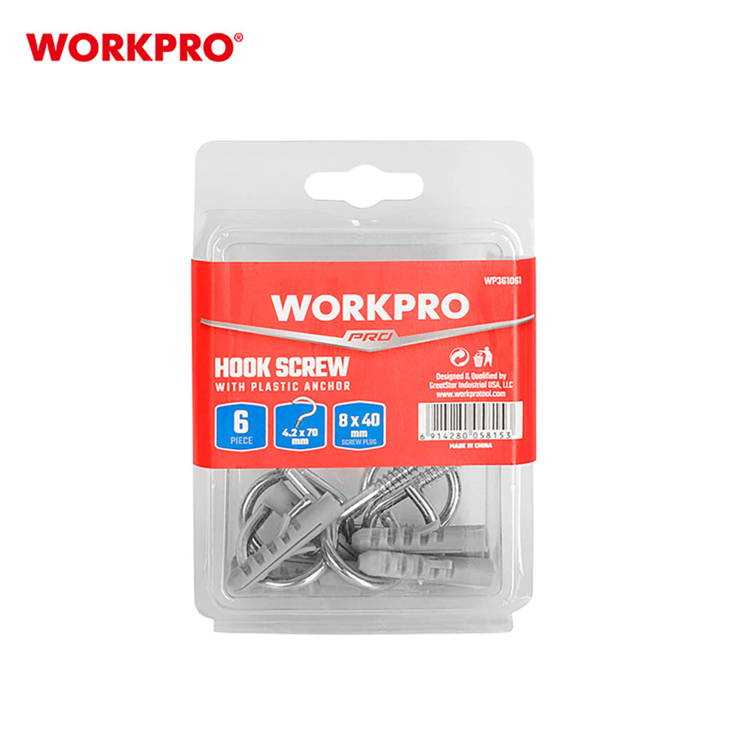 ΓΑΝΤΖΟΙ ΓΑΛΒΑΝΙΖΕ 4,2x70mm (ΣΕΤ 6 τεμ) WP361061 WORKPRO (ΚΑΡΤΕΛΑ)