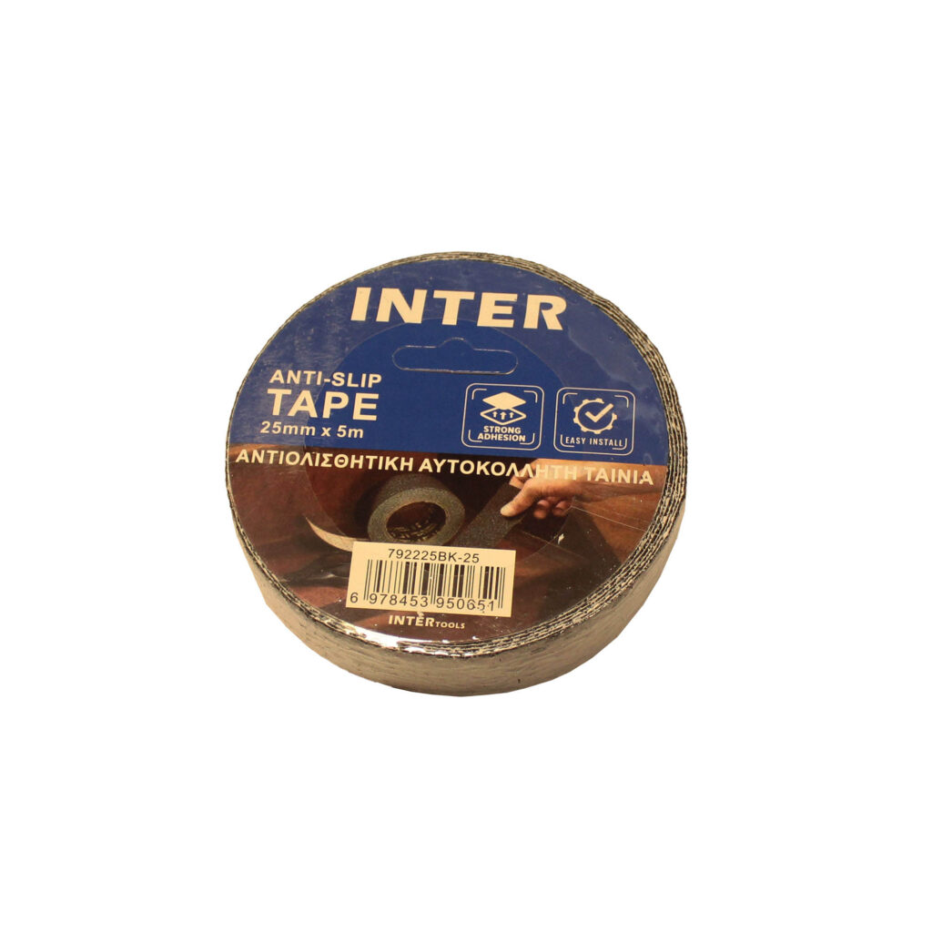 ΤΑΙΝΙΑ ΑΝΤΙΟΛΙΣΘΗΤΙΚΗ   5m x 25mm ΜΑΥΡΗ  INTER