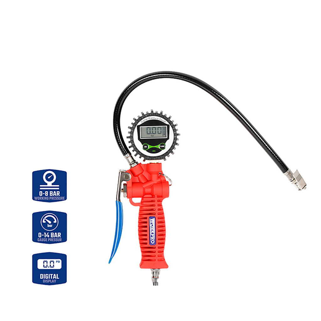 ΠΙΣΤΟΛΙ ΑΕΡΟΣ (ΑΕΡΟΜΕΤΡΟ) 14bar ΜΕ ΟΘΟΝΗ LCD WP512004 WORKPRO (ΚΑΡΤΕΛΑ)