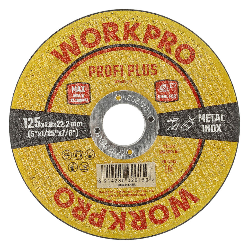 ΤΡΟΧΟΙ ΚΟΠΗΣ INOX (PROFI PLUS) Φ115x1,0x22,2mm WP406440 WORKPRO