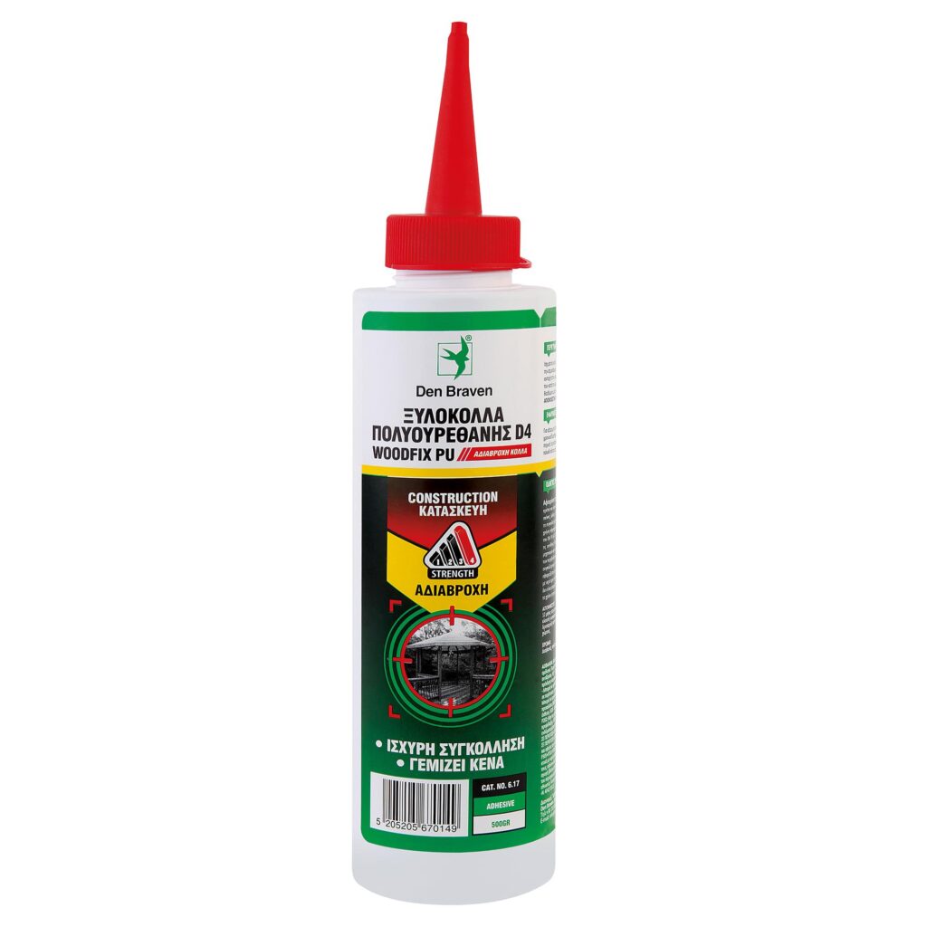 ΞΥΛΟΚΟΛΛΑ PU D4 ΠΟΛΥΟΥΡΕΘΑΝΗΣ ΑΔΙΑΒΡΟΧΗ 500ml (ΜΠΙΜΠΕΡΟ)  DEN BRAVEN