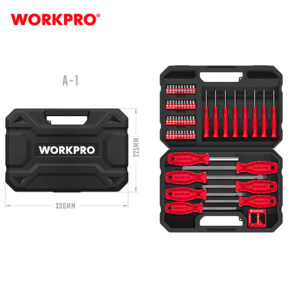 ΚΑΣΕΤΙΝΑ ΚΑΤΣΑΒΙΔΙΑ + ΜΥΤΕΣ ΣΕΤ 56τμχ  WP200520 WORKPRO