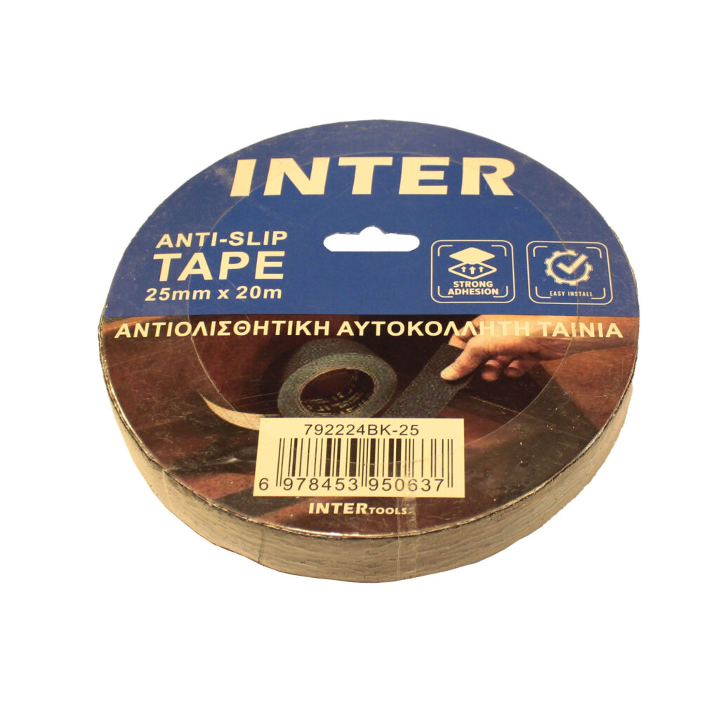 ΤΑΙΝΙΑ ΑΝΤΙΟΛΙΣΘΗΤΙΚΗ 20m x 25mm ΜΑΥΡΗ  INTER