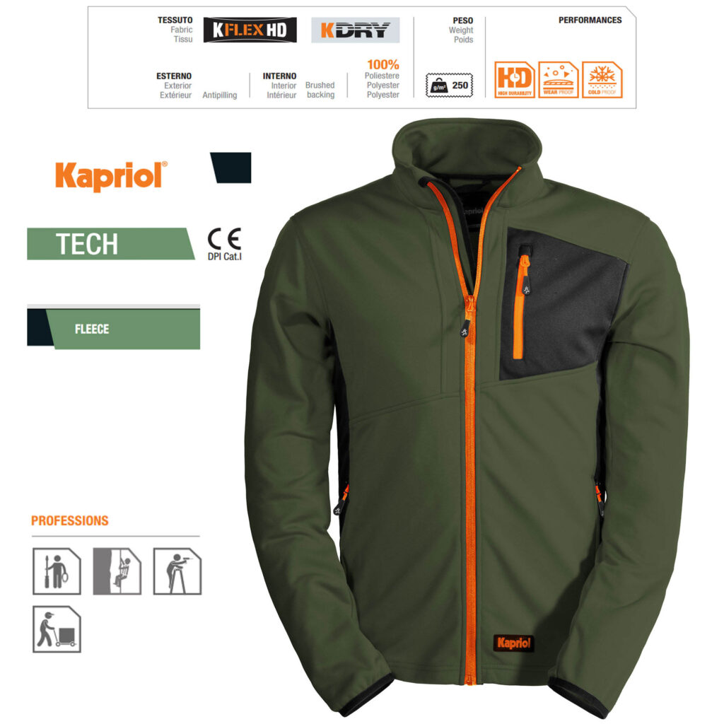 ΤΖΑΚΕΤ ΕΡΓΑΣΙΑΣ TECH FLEECE ΠΡΑΣΙΝΟ / ΜΑΥΡΟ (L)   60272 KAPRIOL