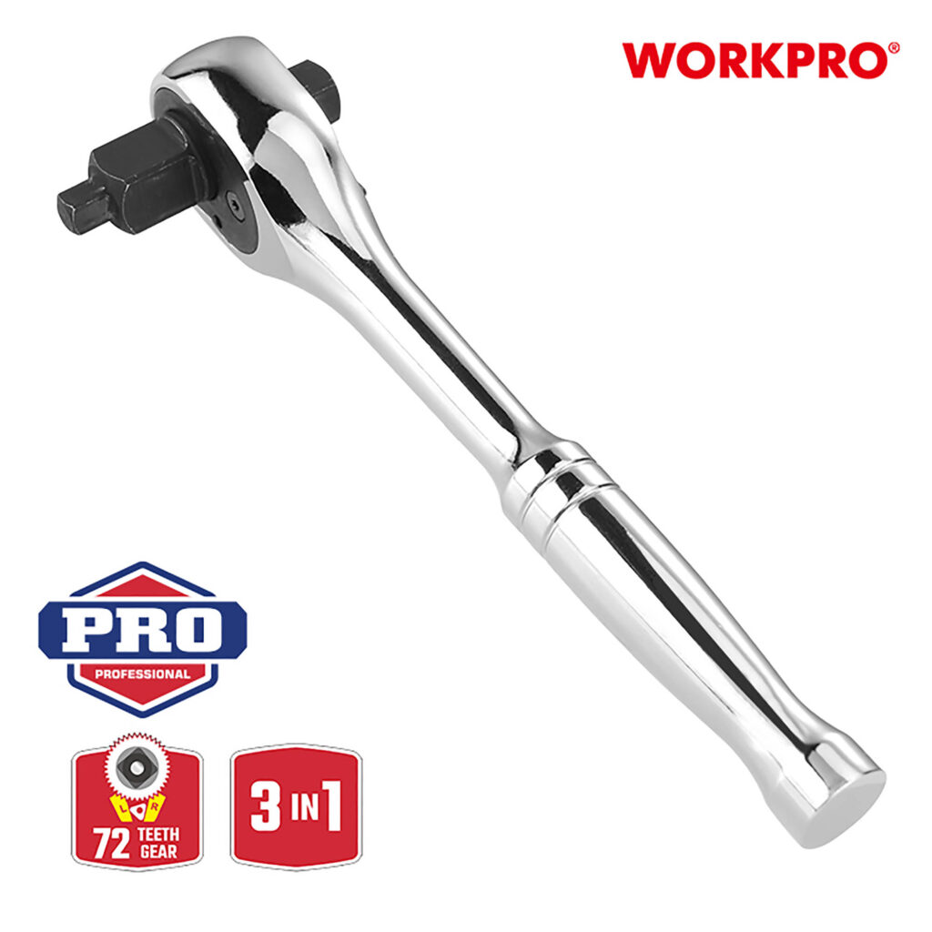 ΚΑΣΤΑΝΙΑ 3 ΥΠΟΔΟΧΩΝ (1/4"+3/8"+1/2") (72T) WP271014 WORKPRO (ΚΑΡΤΕΛΑ)