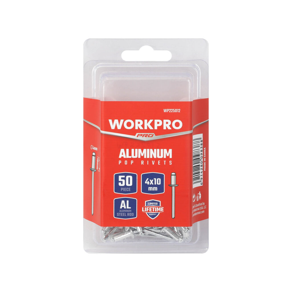 ΠΡΙΤΣΙΝΙΑ ΑΛΟΥΜΙΝΙΟΥ 4.0 x 10mm (50τμχ) WP225012 WORKPRO (ΚΑΡΤΕΛΑ)