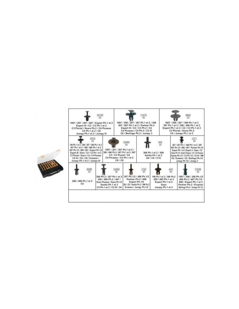 ASSORTMENT OF DOOR PANEL TRIM CLIPS AUDI-SEAT-SKODA-VOLKSWAGEN TYPE