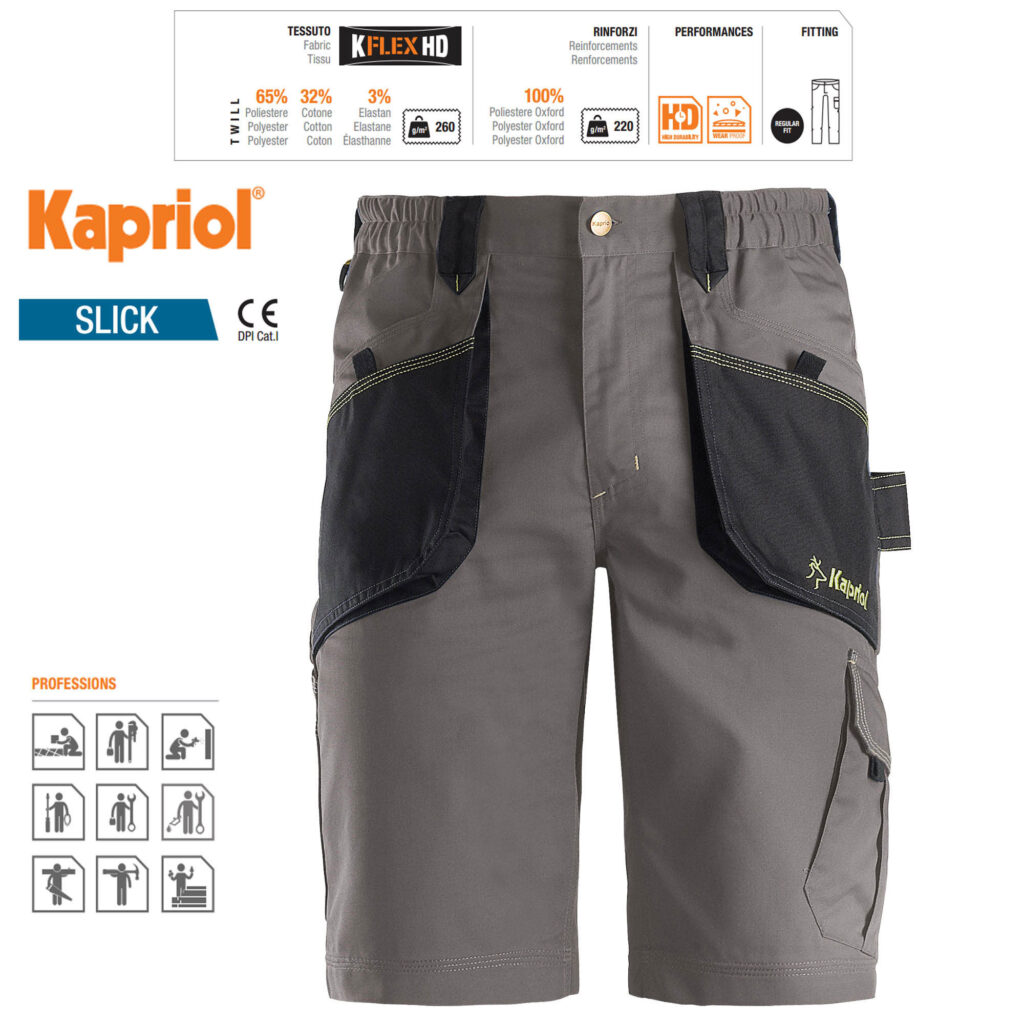 ΒΕΡΜΟΥΔΑ ΕΡΓΑΣΙΑΣ SLICK ΓΚΡΙ / ΜΑΥΡΟ (L)   36871 KAPRIOL