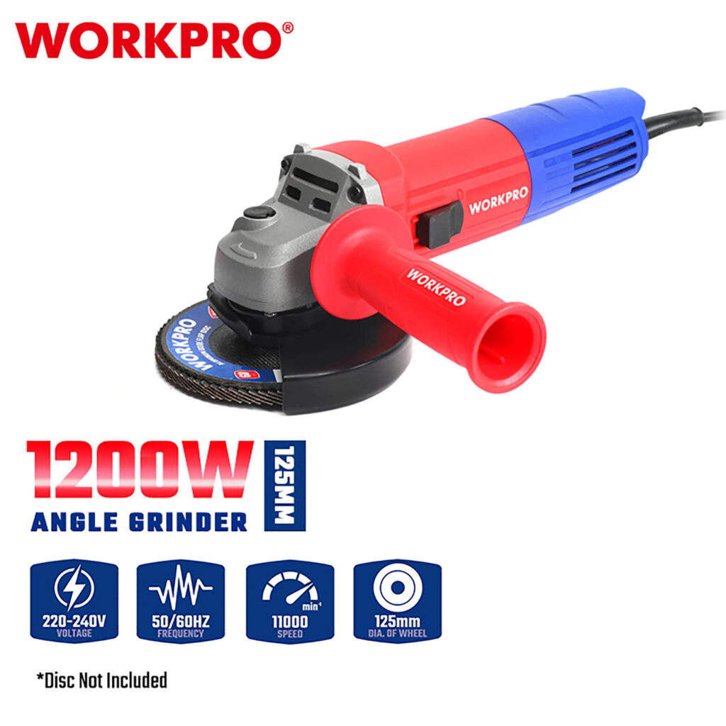 ΓΩΝΙΑΚΟΣ ΤΡΟΧΟΣ 1200W Φ125mm WP472024 WORKPRO (PROFI)