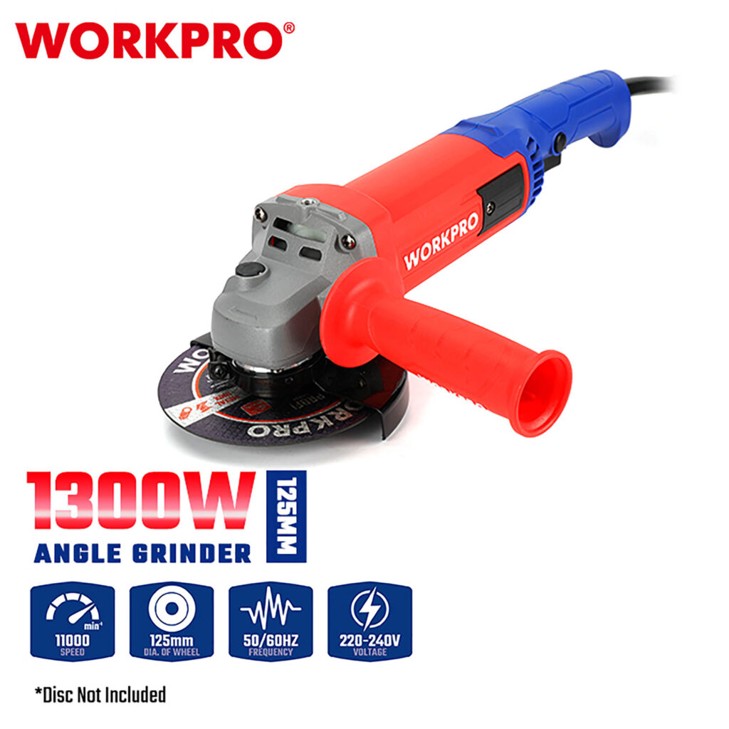 ΓΩΝΙΑΚΟΣ ΤΡΟΧΟΣ 1300W Φ125mm WP472001 WORKPRO (PROFI)