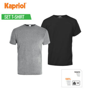 ΜΠΛΟΥΖΑΚΙ ΕΡΓΑΣΙΑΣ T-SHIRT (ΣΕΤ 2τμχ) ΜΑΥΡΟ & ΓΚΡΙ (L) 32207 KAPRIOL
