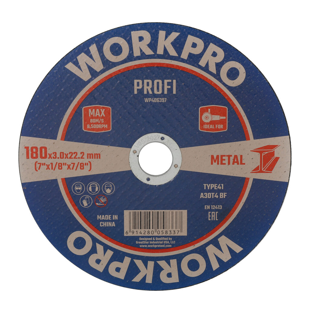 ΤΡΟΧΟΙ ΚΟΠΗΣ ΣΙΔΗΡΟΥ Φ180x3,0x22,2mm WP406397 WORKPRO (PROFI)