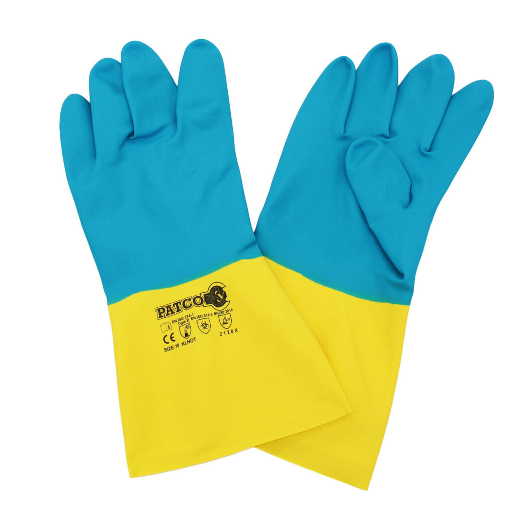 ΓΑΝΤΙΑ LATEX..  ΧΗΜΙΚΟ 11/XXL (ΚΙΤΡΙΝΟ-ΜΠΛΕ)  PATCO