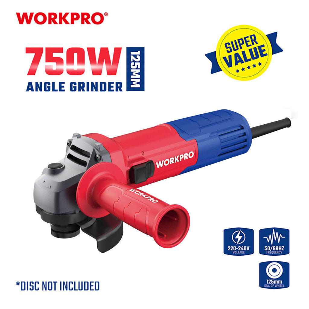 ΓΩΝΙΑΚΟΣ ΤΡΟΧΟΣ   750W Φ125mm WP472016CE WORKPRO