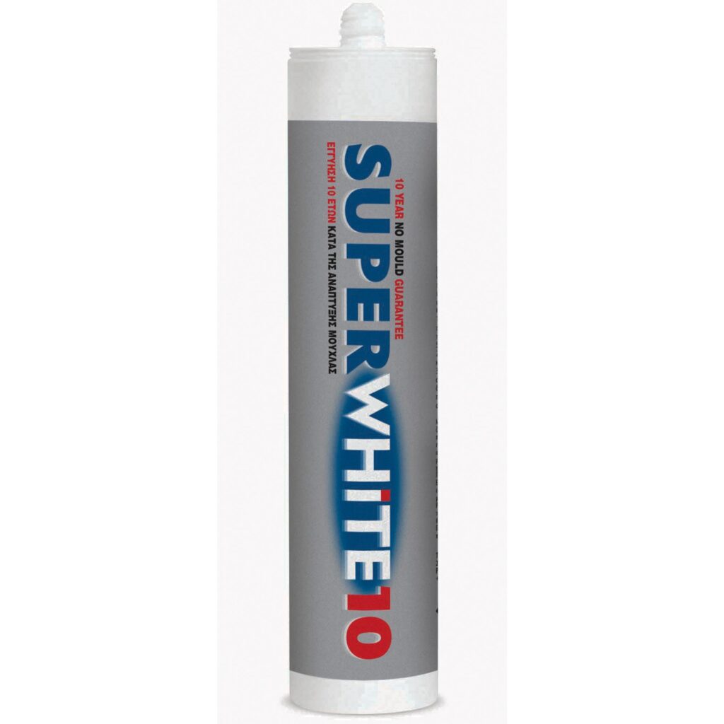 ΣΙΛΙΚΟΝΗ SUPERWHITE 10  280ml  ΔΙΑΦΑΝΗ (ΑΝΤΙΜΟΥΧΛΙΚΗ FUNGIBAN)