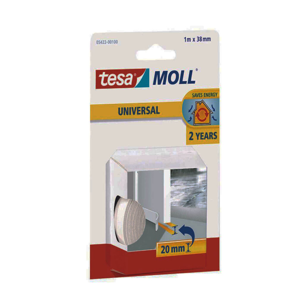 ΒΕΡΓΑ ΠΟΡΤΑΣ. ΑΦΡΩΔΗΣ ΥΛIKO 1m -38mm ΛΕΥΚΟ 05422 TESA MOLL