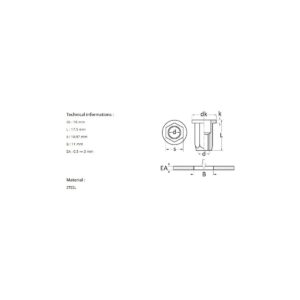 HEXAGONAL STEEL CRIMPING NUT M8-1.25 / 0,5 → 3 mm