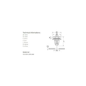 PANEL CLIP Ø 8,2 mm DOOR TRIM