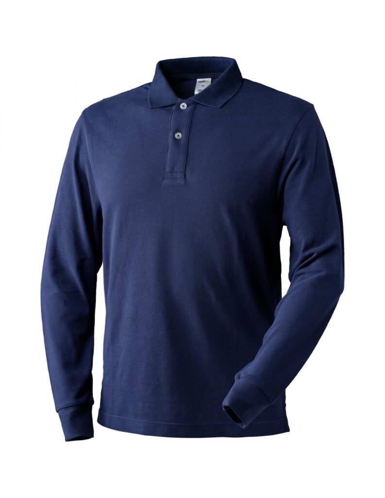POLO 100% COTTON ΜΑΚΡΥΜΑΝΙΚΟ SNAPPY BLUE, Μέγεθος M