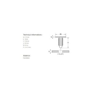 TRIM CLIP 6,2 X 6,2 mm DOOR TRIM